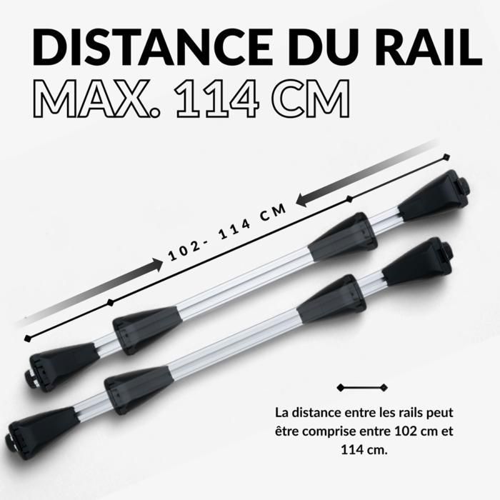 Barras de techo universales - Owen 3.0 - Aluminio - 120 cm - Rieles cerrados o integrados - Hasta 90 kg
