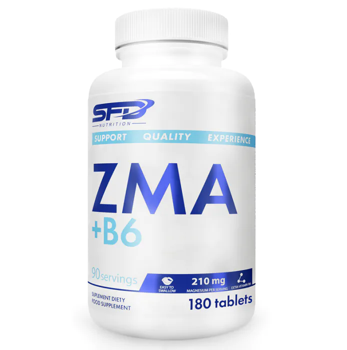 SFD ZMA + B6, Suplement diety zawierający magnez, cynk i witaminę B6, Tabletki