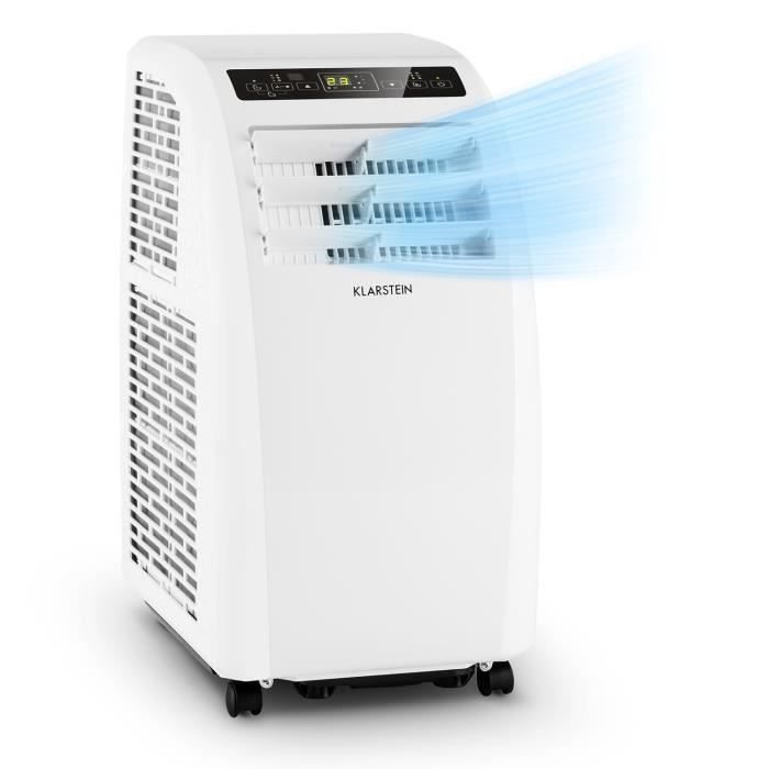 Aire acondicionado portátil Klarstein con extractor - 10000 BTU - Función de ventilador y deshumidificador - Blanco