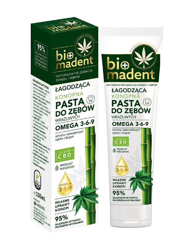 BIOMadent Konopna Pasta do zębów z Węglem Drzewnym z Bambusa Łagodząca