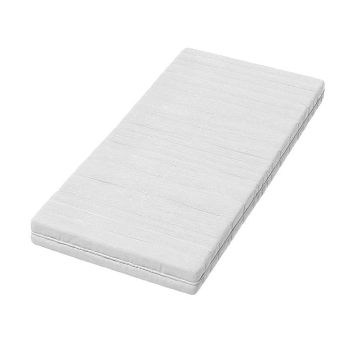 Cama infantil/para bebé de 140x70 cm + cajón - ACMA - Blanca - Madera - Barandilla de seguridad - Colchón de espuma