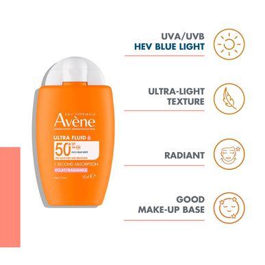 Avène Ultra Fluid Radiance SPF50 -aurinkovoide, kirkastava 50 ml 50 ml
