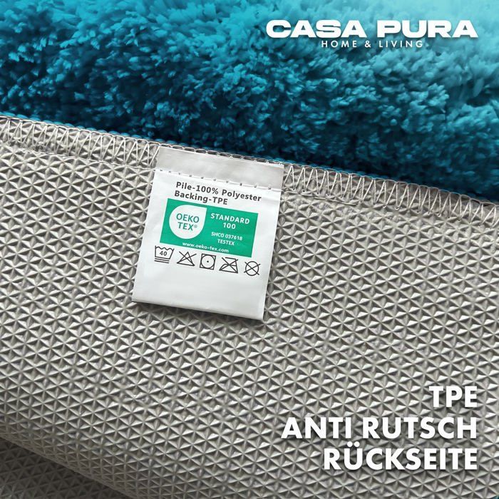 Alfombrilla de baño Sky Plain color verde azulado, 70 x 120 cm