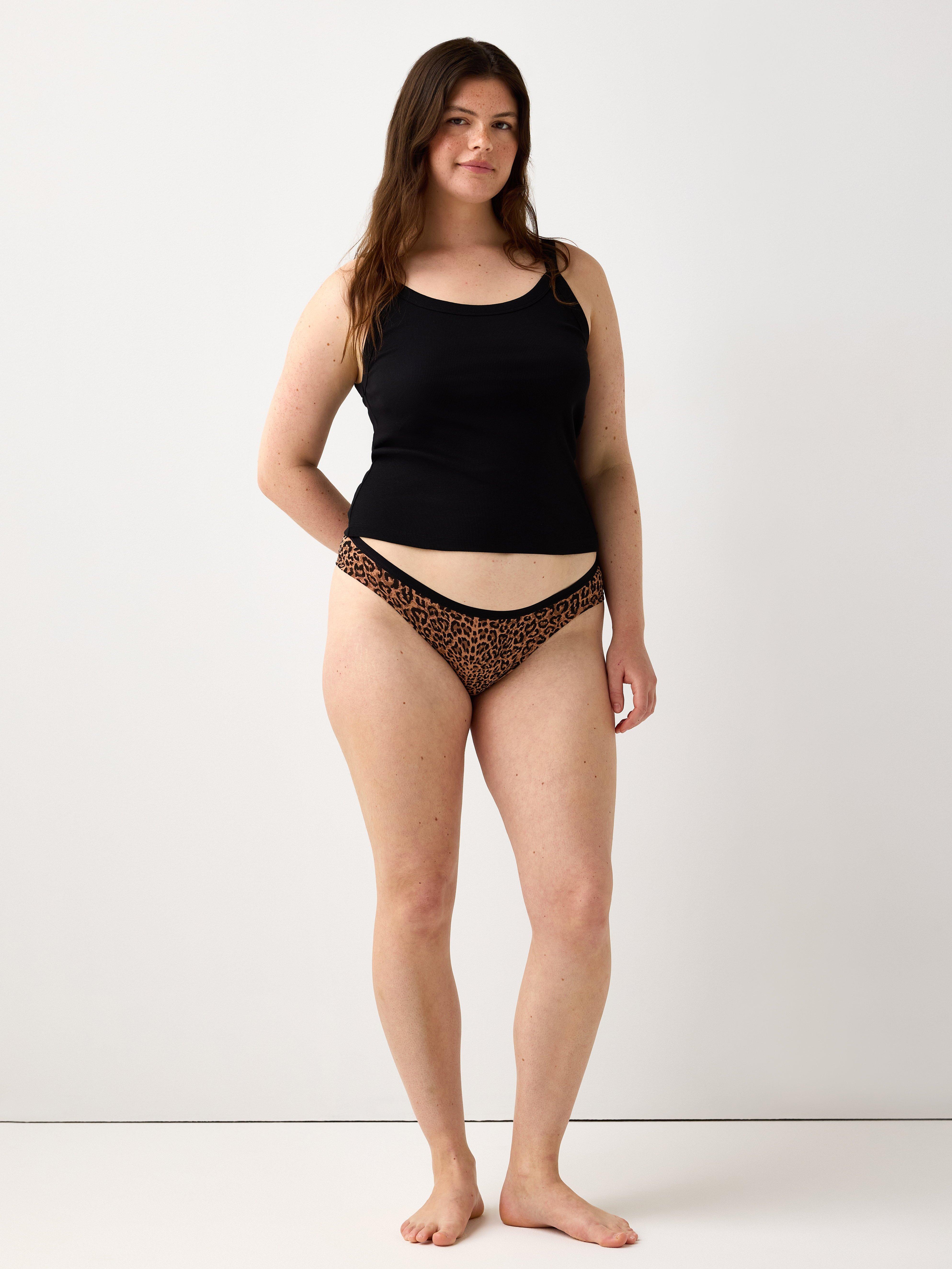 Bikinitruse med lav midje Mørk beige