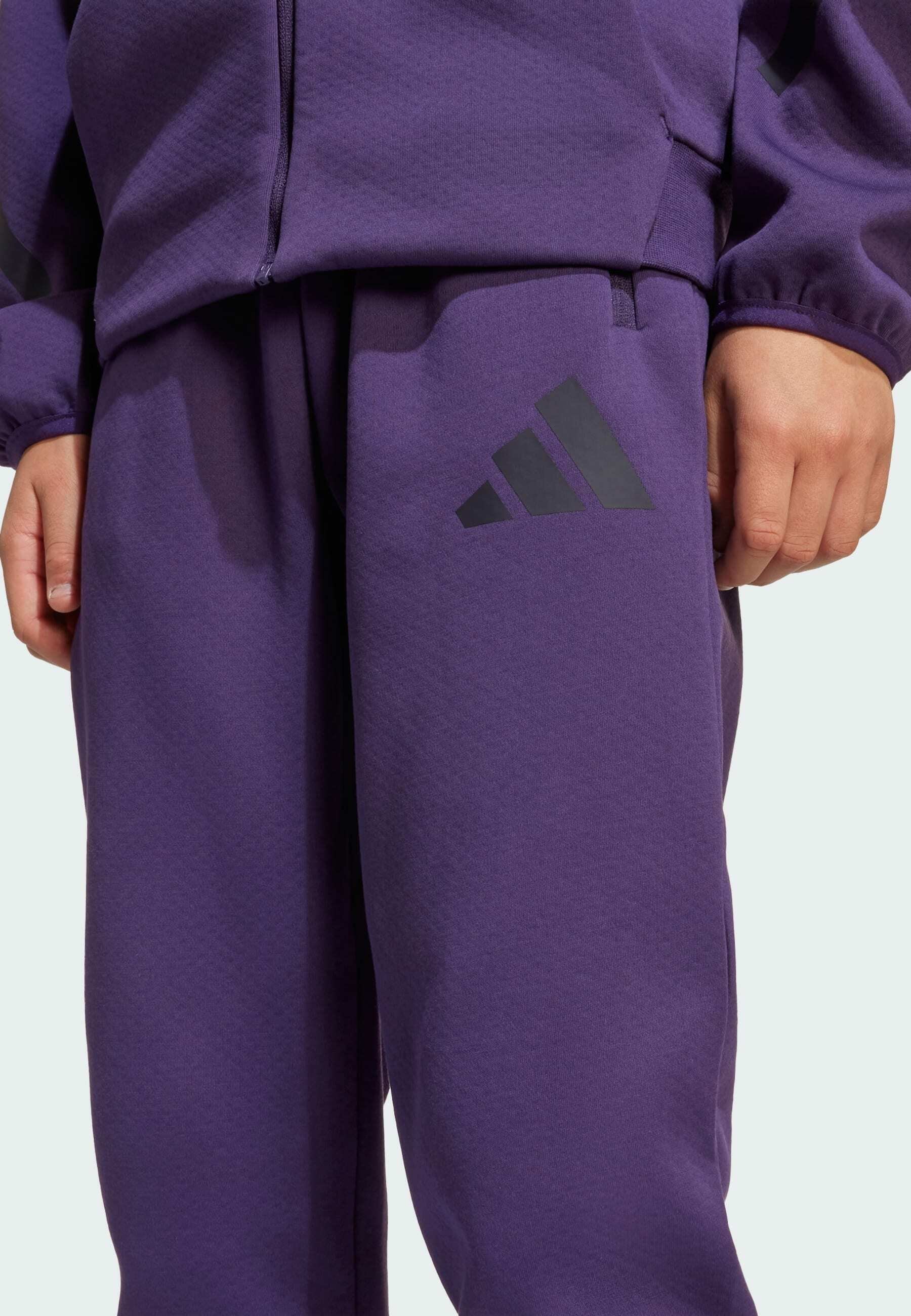 adidas Performance JUNIOR - Bas de survêtement - prune aurore, noir aurore