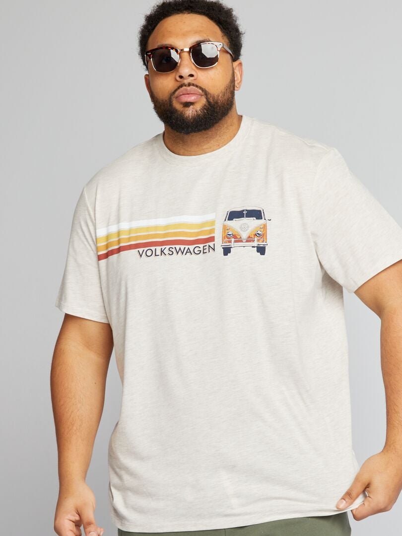 'Volkswagen' T-shirt met ronde hals - BEIGE