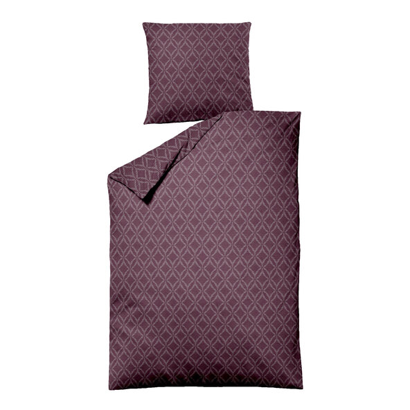 Lenjerie de pat din flanel Jacquard 135/200 + 80/80 cm, grafică bordo