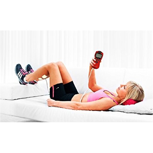 Stimulateur musculaire portable Eco-de Ems, compact, facile à utiliser, écran LCD bleu, 8 programmes