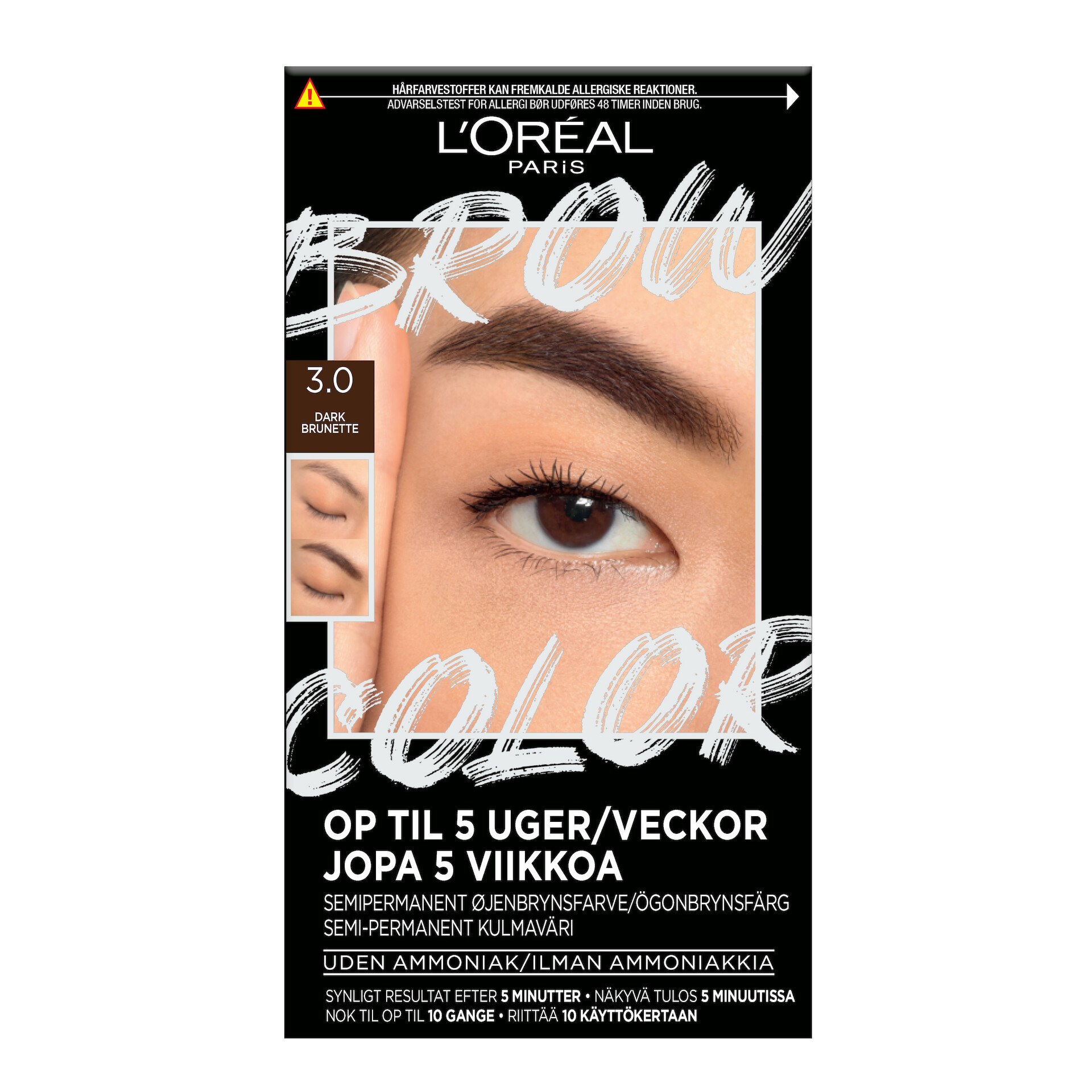 Kit de colorare a sprâncenelor 3.0 Brunet Închis - L'Oréal Paris