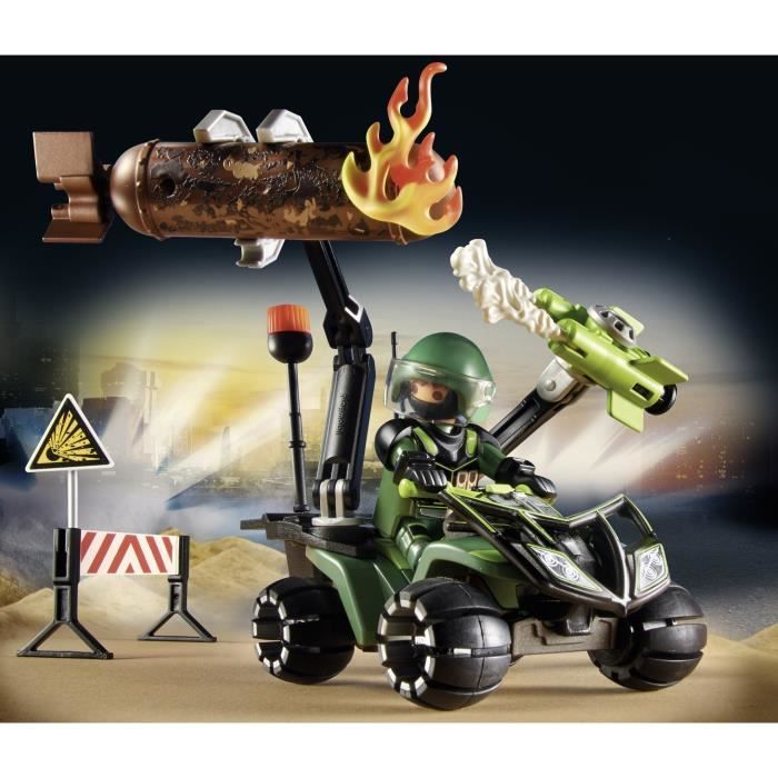 PLAYMOBIL - City Action - Starter Pack Policier et démineur - Quad et accessoires inclus