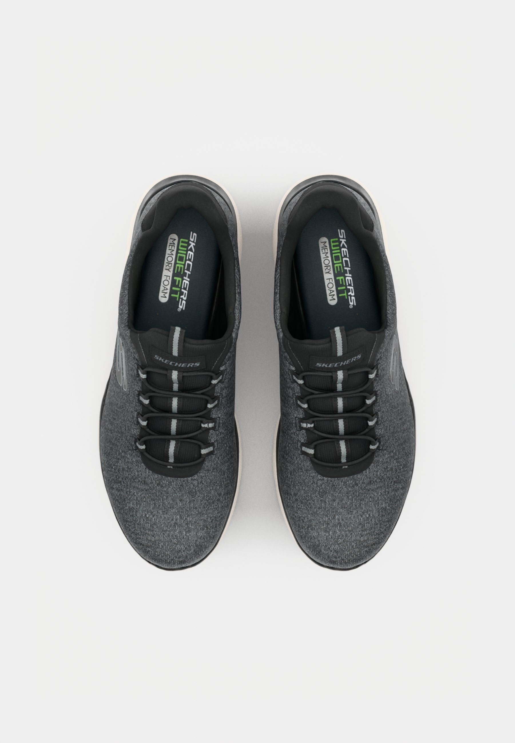 Skechers Wide Fit SUMMITS - Baskets - noir/blanc