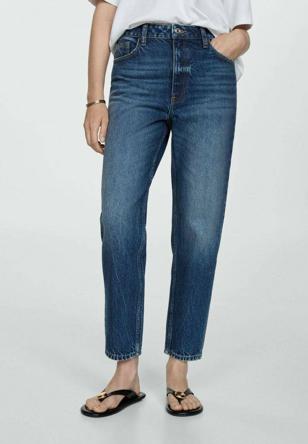 Mango Relaxed Fit jeans - donkerblauw