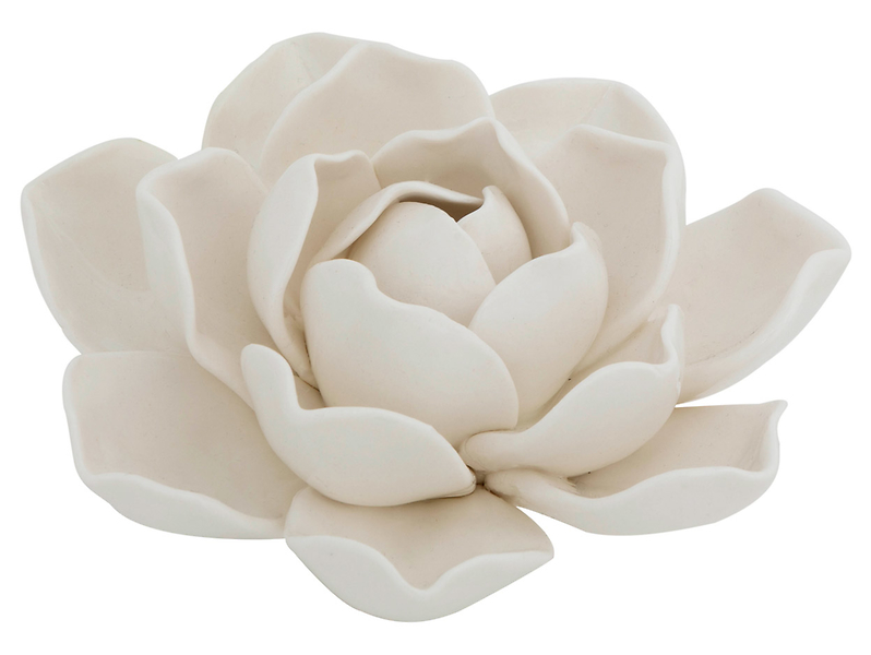Figurka ceramiczna Kwiat 6 cm beżowa