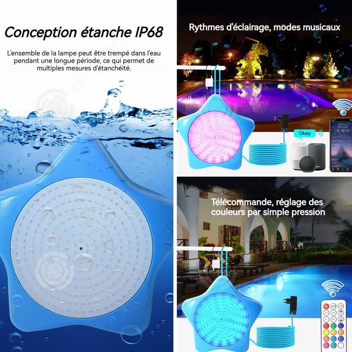 INN Zwembadlamp 1 stuk 10W Magnetische Hangende LED Zwembadlamp met Slimme App Bediening