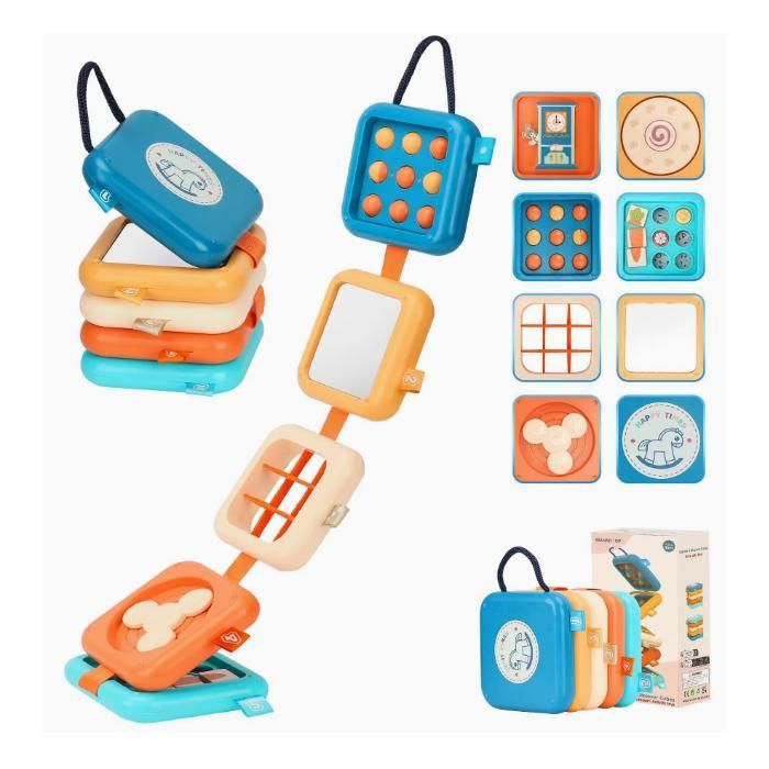 Cube d'Activité Montessori Bébé 1 2 3 Ans - Busy Board Sensoriel, Jouet de Voyage Éducatif Cadeau Enfant.