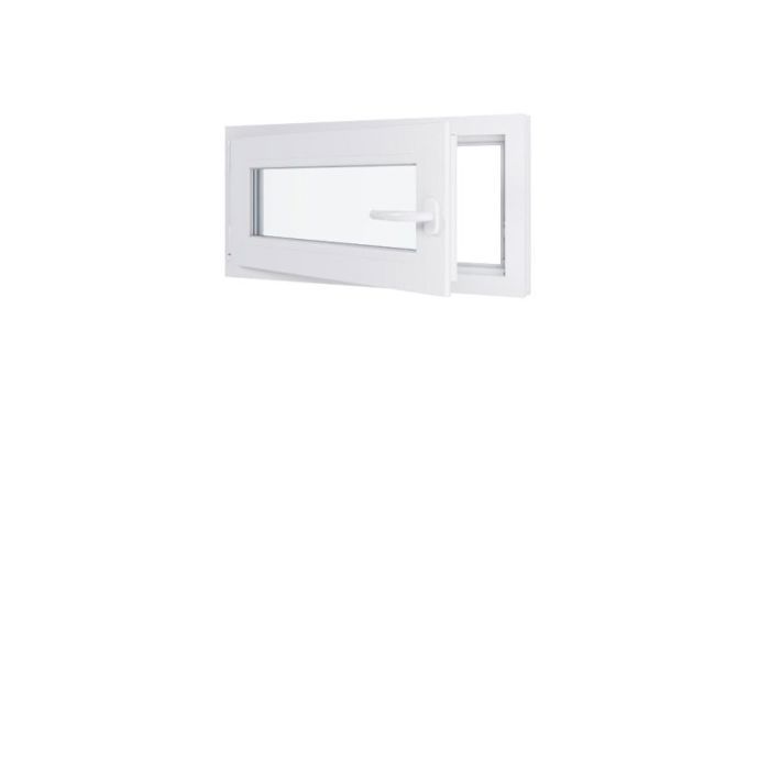 Ventana de PVC - Triple acristalamiento - Apertura a la izquierda - Color blanco - Ancho x Alto: 800 x 400 mm