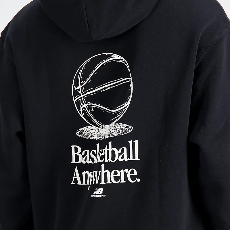Weißes Fleece mit Kapuze Hoops Fleece – CZARNY