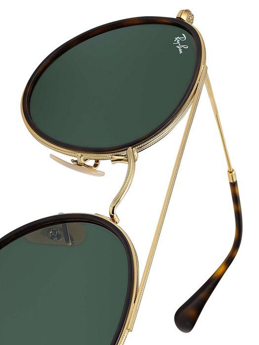 Lunettes de soleil - Ray-Ban - RB3647N-001 - Monture dorée - Verres verts - Style chic