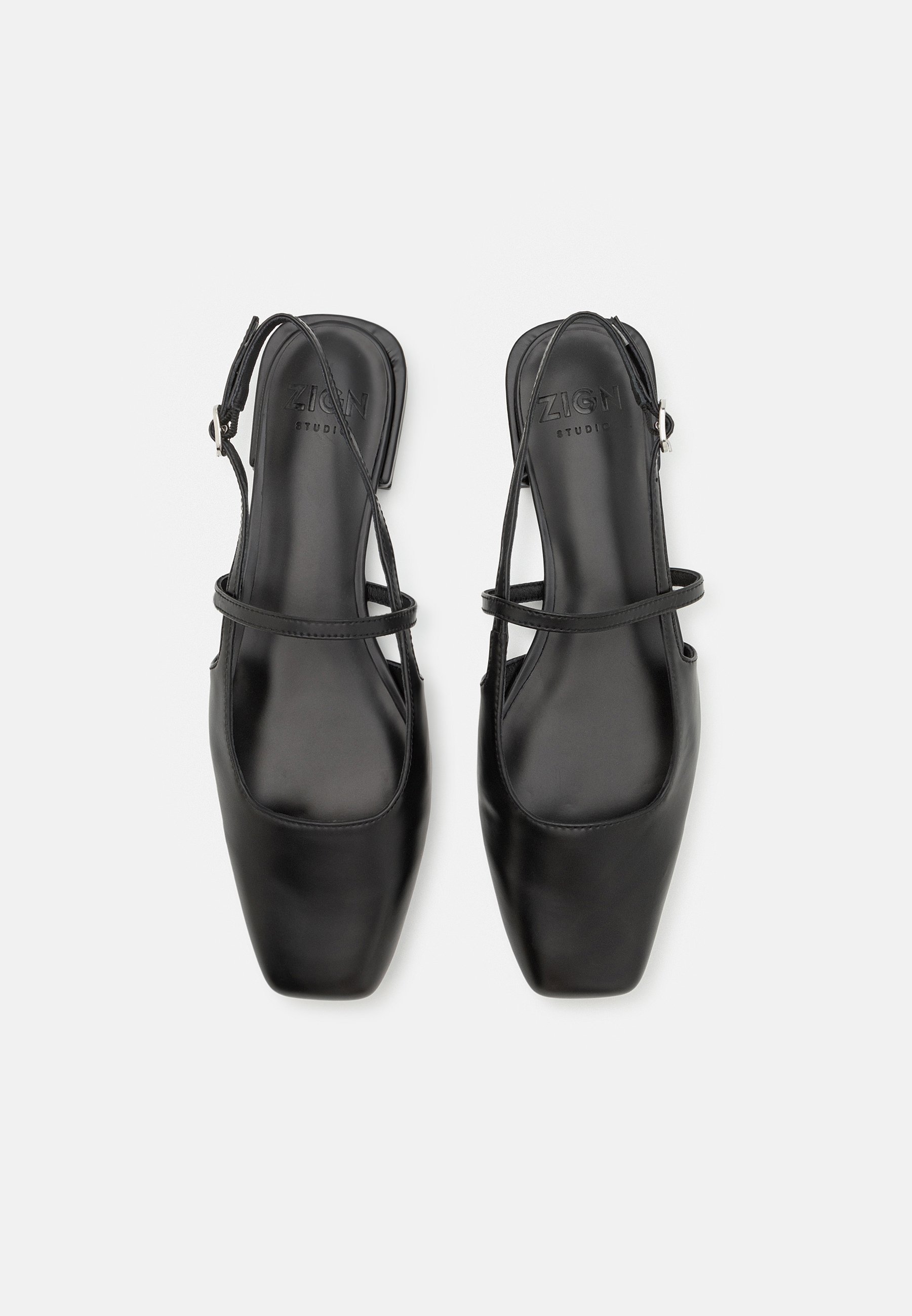 Ballerines Zign Studio en cuir noir à bride arrière