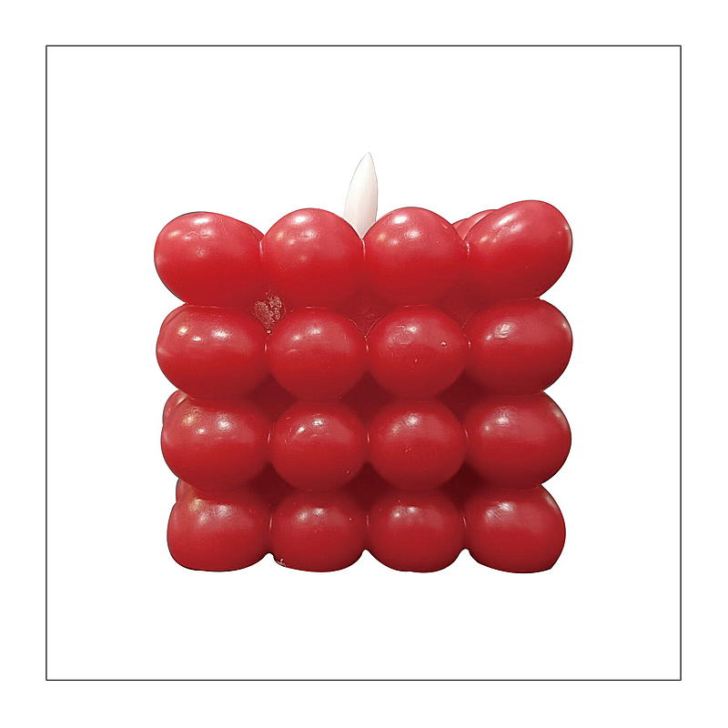 Vie Selected Cube LED-lampe 8,5x8,5x7,5 cm med timer rød