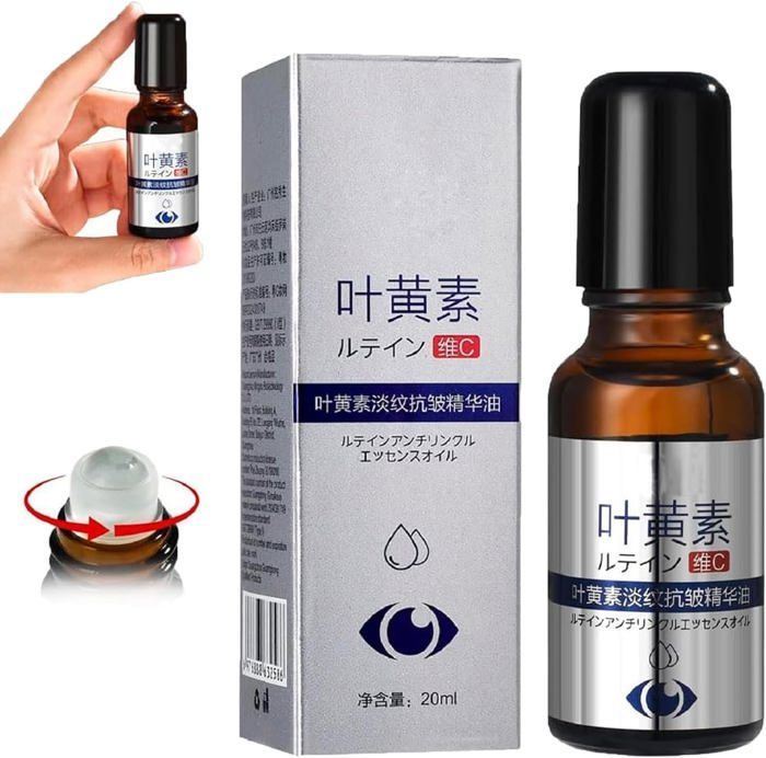 Anti-Wrinkle Essential Oil with Vitamin C & Lutein, Essential Rollerball for Face and Eyes, Moisturizing and Firming, Reduces Wrinkles