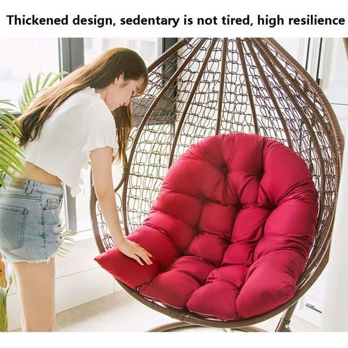 Hangkussen voor schommel, hangstoelmat voor hangstoel, comfortabel voor terras en tuin (Bordeauxrood) YYV