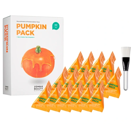 SKIN1004 Zombie Beauty Pumpkin Pack zestaw dyniowych maseczek 16x4g   pędzelek