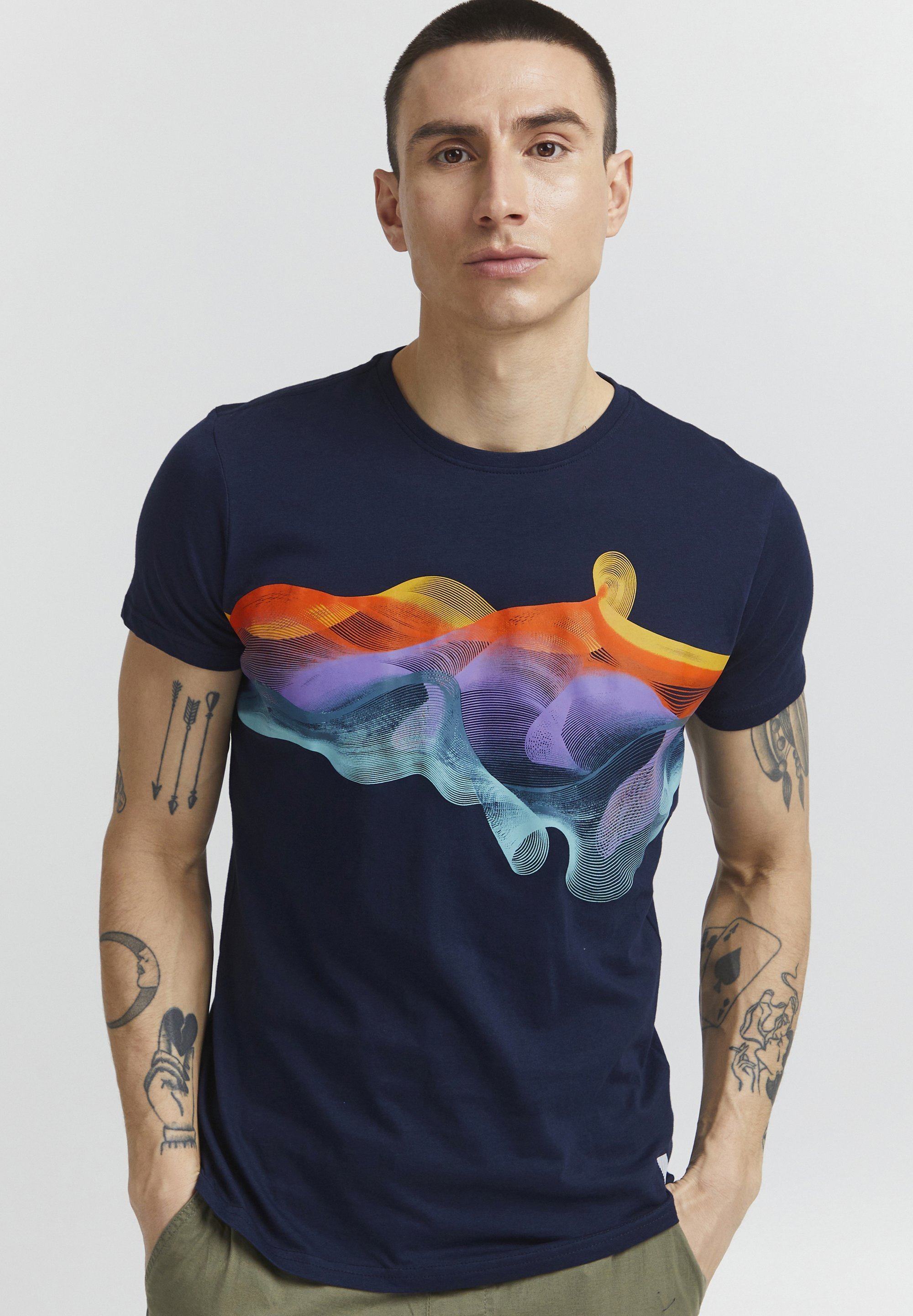 Effen SDPEDRO - T-shirt met print - insigneblauw