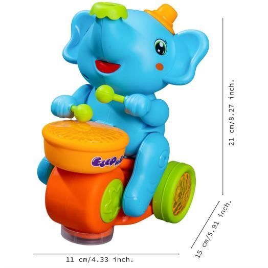 Jouet pour bébé - Éléphant musical - Lumières LED - Évitement d'obstacles - Balle flottante