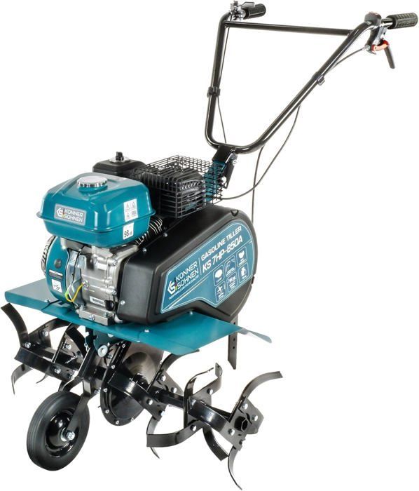 Motocultor de gasolina KS 7HP-850A con transmisión por correa y cadena, púas forjadas, ancho de trabajo ≤ 80 cm