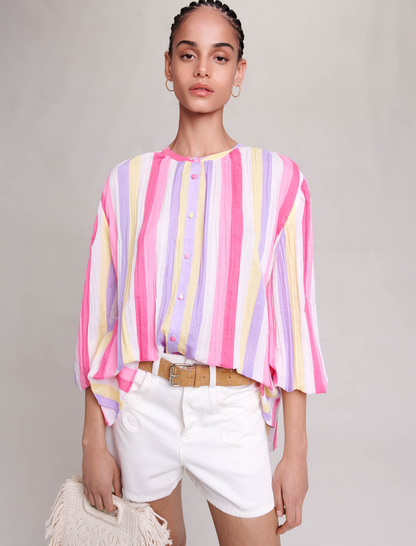 Oversized gestreepte blouse - Meerkleurig