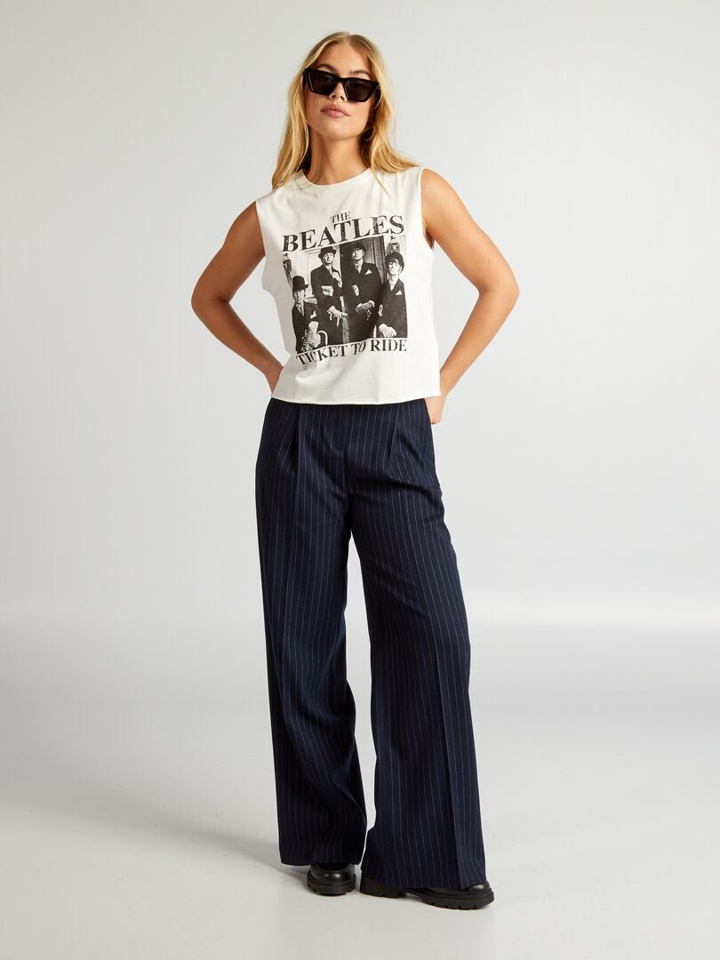 The Beatles Oversized Tank Top - BIAŁY