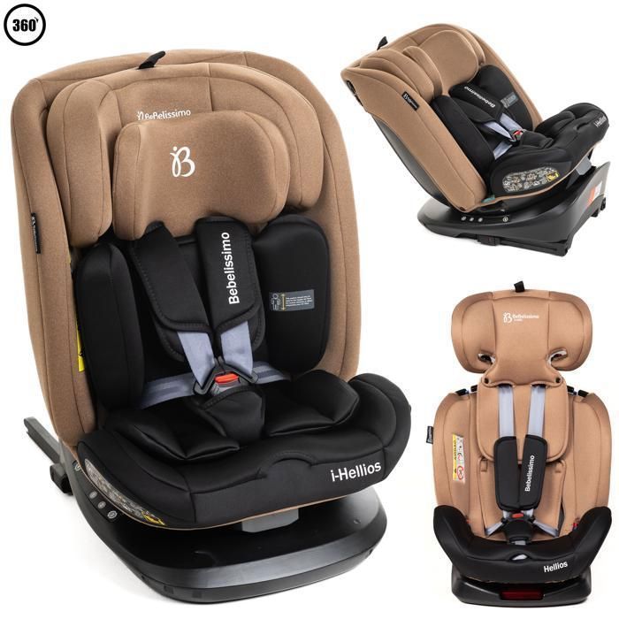BEBELISSIMO – Isofix-Autositz – 360° drehbar – 40–150 cm – (0–36 kg) – Hellios Plus – beige/schwarz – R129 i-size