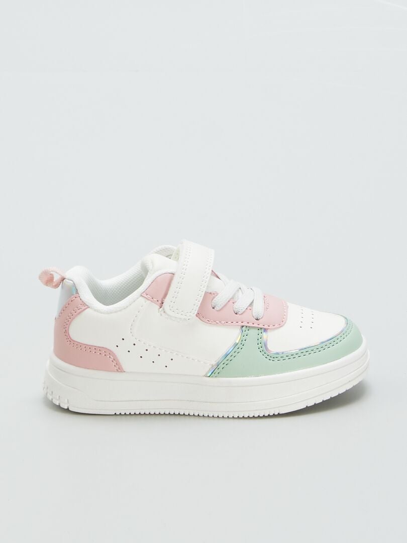 Lage sneakers met klittenbandsluiting - WIT