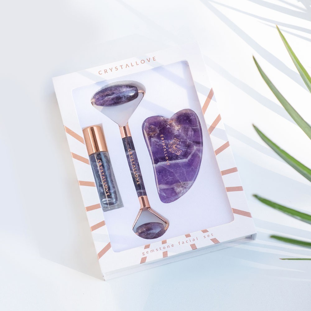 Crystallove Amethyst Beauty masažer za lice - 1 komad