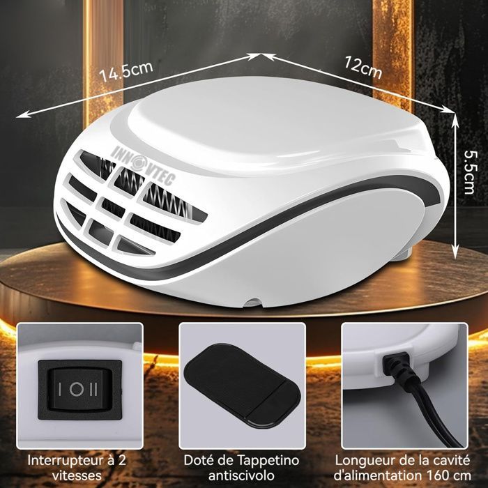 Chauffage de voiture - INNOVTEC - 12V 120W Dégivrage et désembuage sortie d'air à température constante Dégivreur patin antidérapant