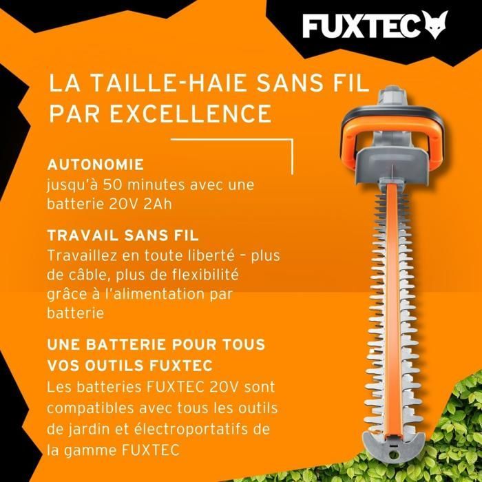 Accu-heggenschaar - FUXTEC FX-E1HS20 - 20V, 52 cm blad - 2Ah accu en 1A oplader set