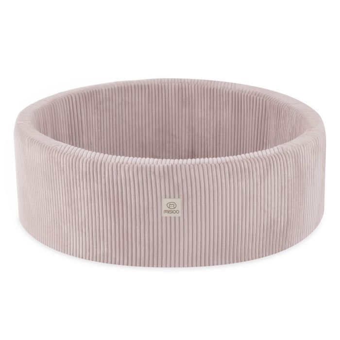 MISIOO Ronde Corduroy Ballenbak voor Baby-/Kinderkamer, Roze, 90x30 cm, 300 Ballen: Mintgroen/Goud/Parelwit