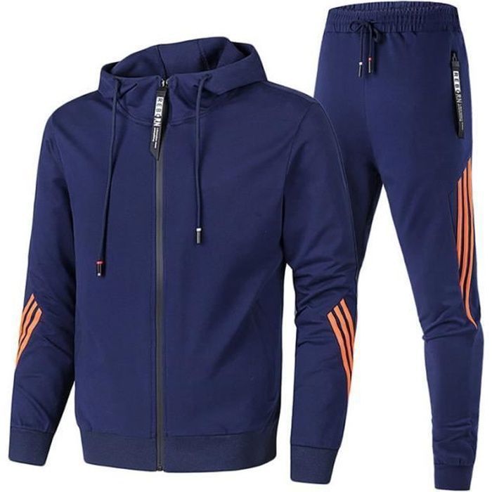 Men's Tracksuit - Brand - 2-Piece Slim Fit Casual Sport Set - Long Sleeves - Badminton