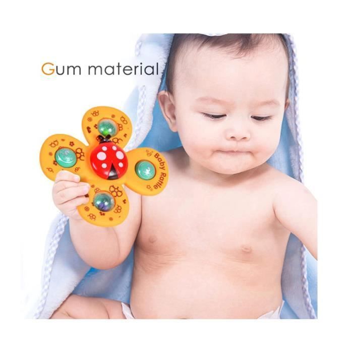 Juguetes con ventosa, juguetes para el baño del bebé, spinner para bebé, juego de 3 juguetes con ventosa para bebé, juguetes sensoriales para bebés