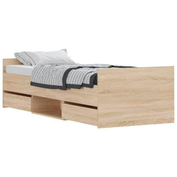 Łóżko Drewniane Rama Łóżka Sofa Brązowe Do Sypialni Pokoju 75x190 cm