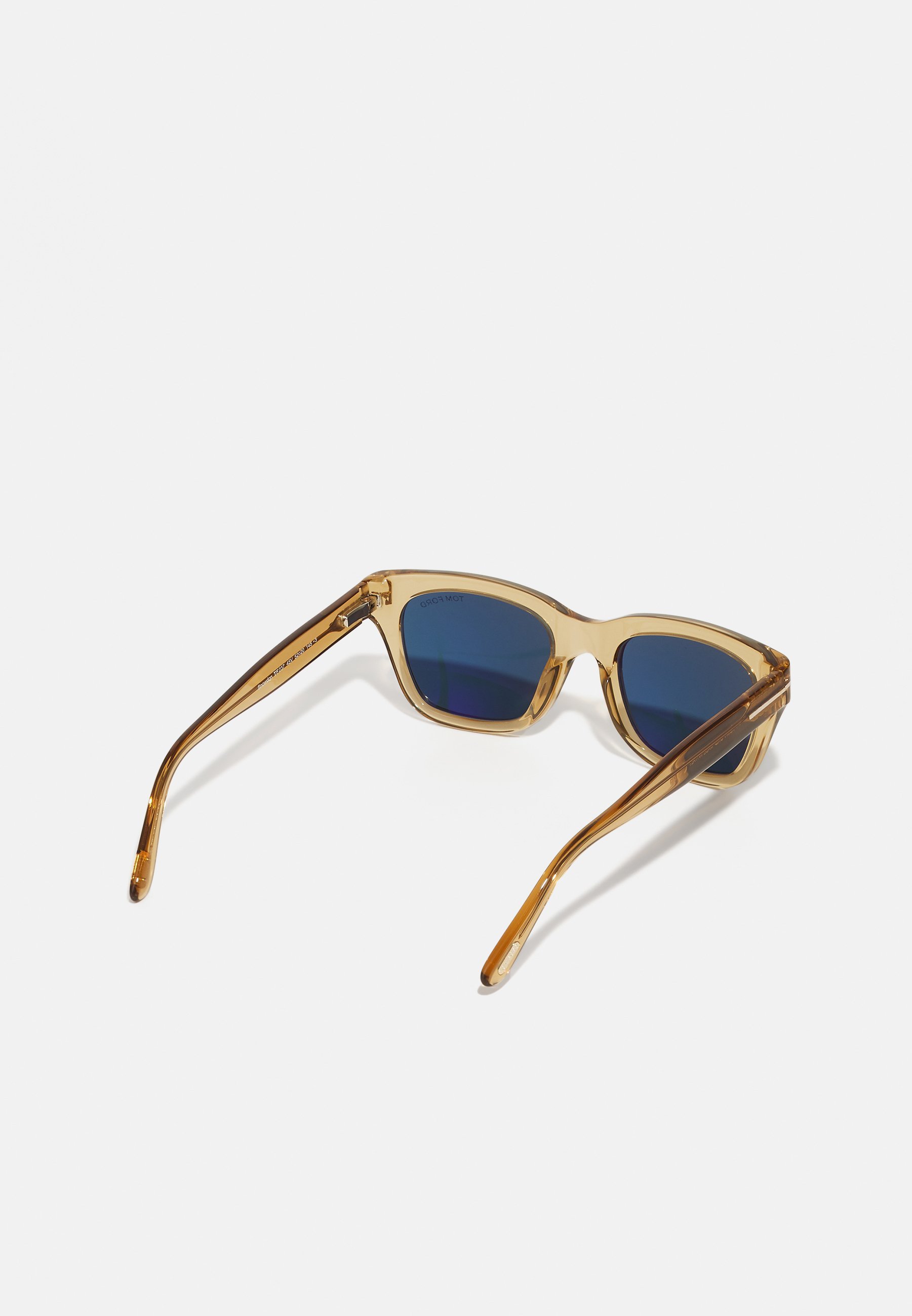Tom Ford SNOWDON UNISEX - Zonnebril - glanzend lichtbruin/blauw