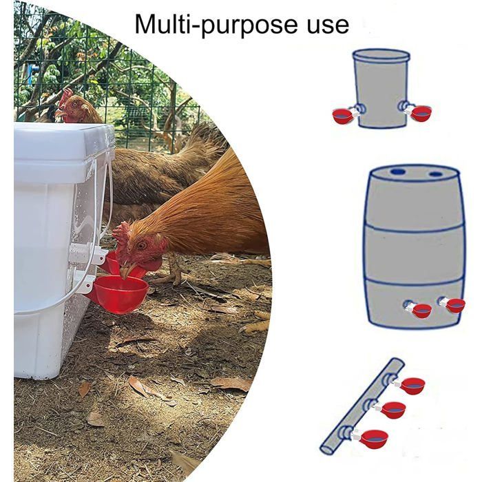 10 dispensadores automáticos de agua para pollos, bebederos para pollos, patos, pavos, gansos y aves.
