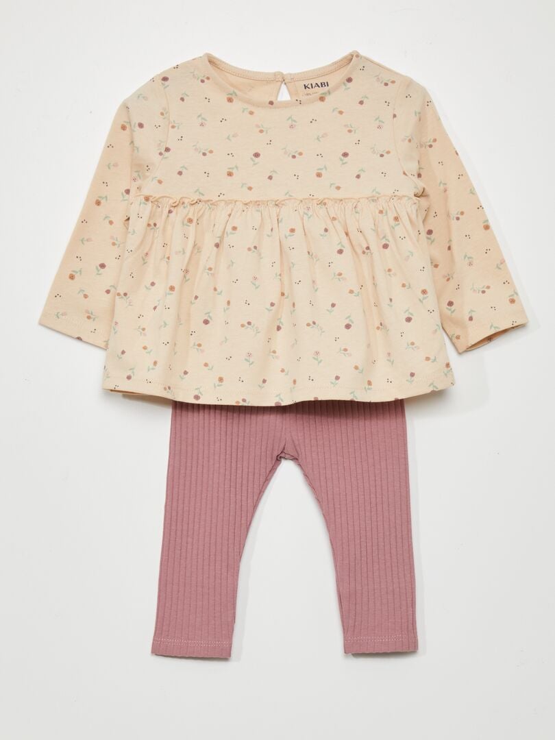 Set van 2 T-shirt en legging - ROZE
