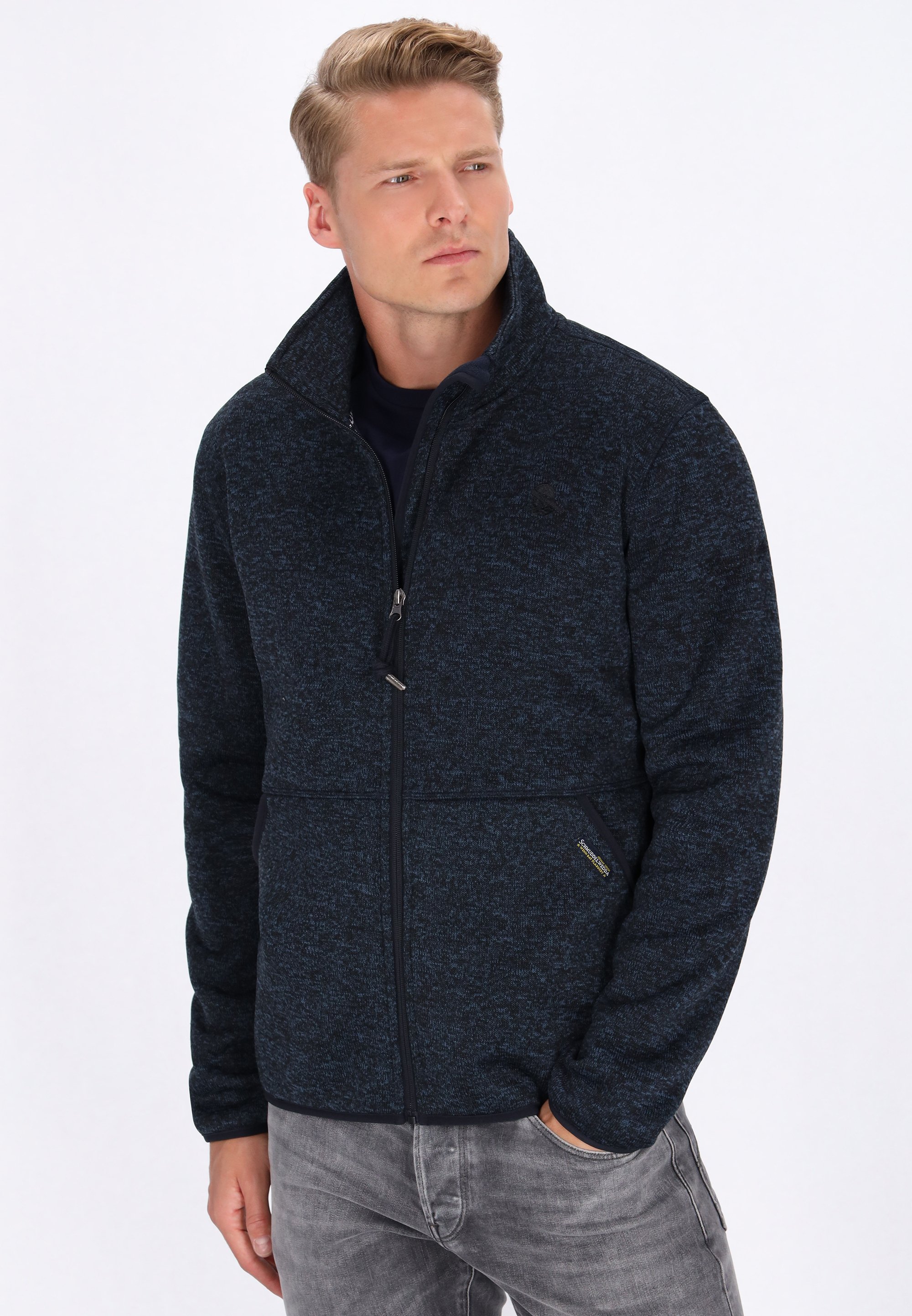 Giacca in pile Schmuddelwedda - blu navy mélange