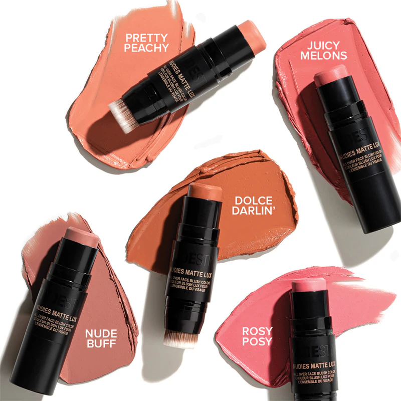 Nudestix Nudies Matte Lux, cosmético multifuncional para maquiagem de olhos, lábios e rosto.
