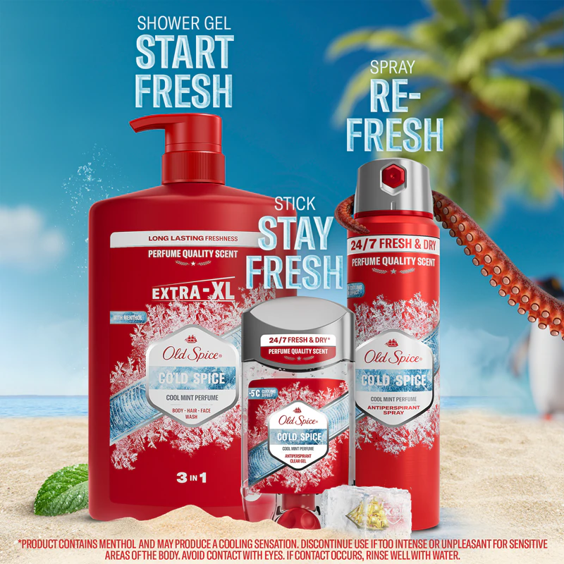 Gel de Banho 3 em 1 Old Spice Cold Spice
