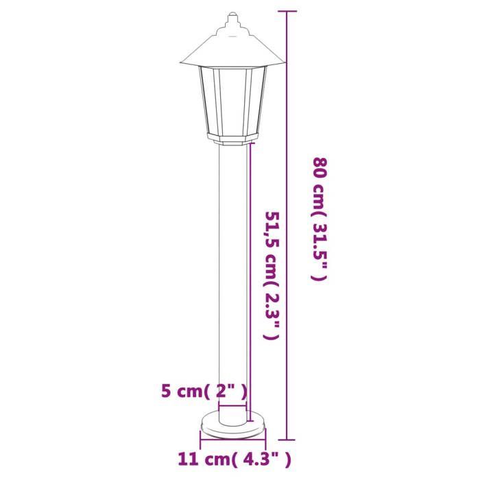 vidaXL Silver Outdoor Floor Lamp 80 cm Stainless Steel, Outdoor Ground Lighting, Garden Ground Lighting, 4006381