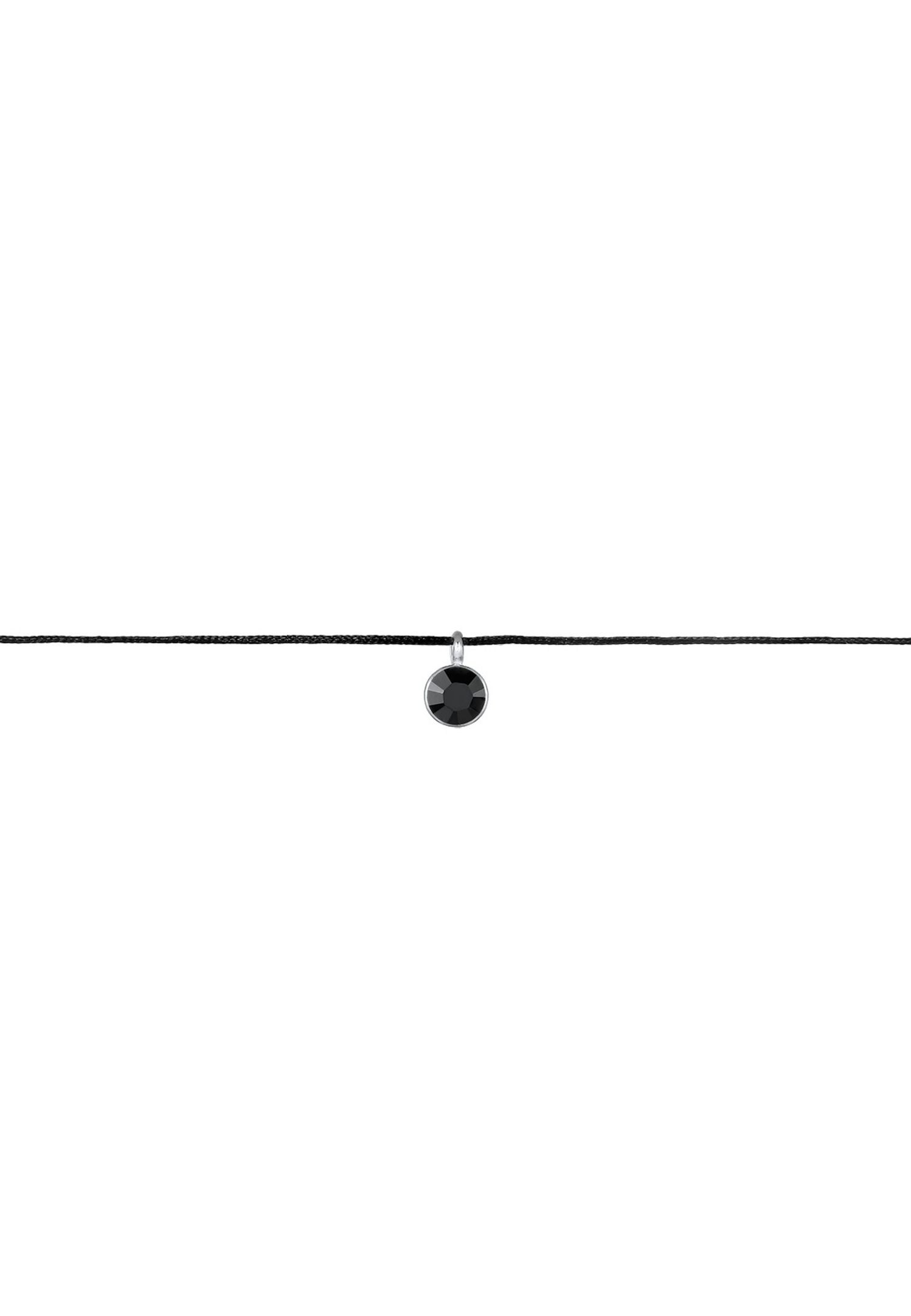 Elli Femmes choker en nylon avec cristal en argent sterling 925