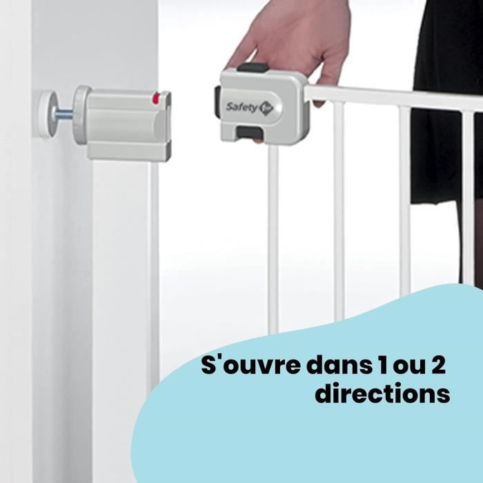 SAFETY 1ST Barrière de sécurité enfant Easy Close - Métal - 73 à 80 cm - pression, sans vis ni perçage - Blanc